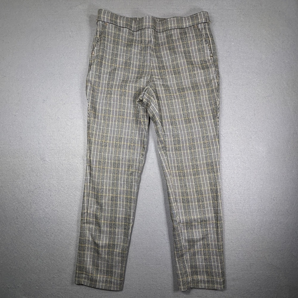 Anne Klein Pants Women Large Stretch Slim Glen Plaid Trousers Career